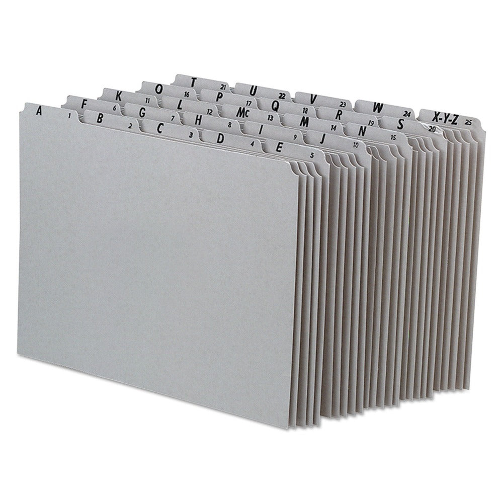 Pendaflex Recycled Top Tab File Guides, Alpha, 1/5 Tab, Pressboard, Letter (25-Piece/Set)