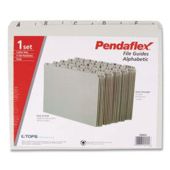 Pendaflex Recycled Top Tab File Guides, Alpha, 1/5 Tab, Pressboard, Letter (25-Piece/Set)