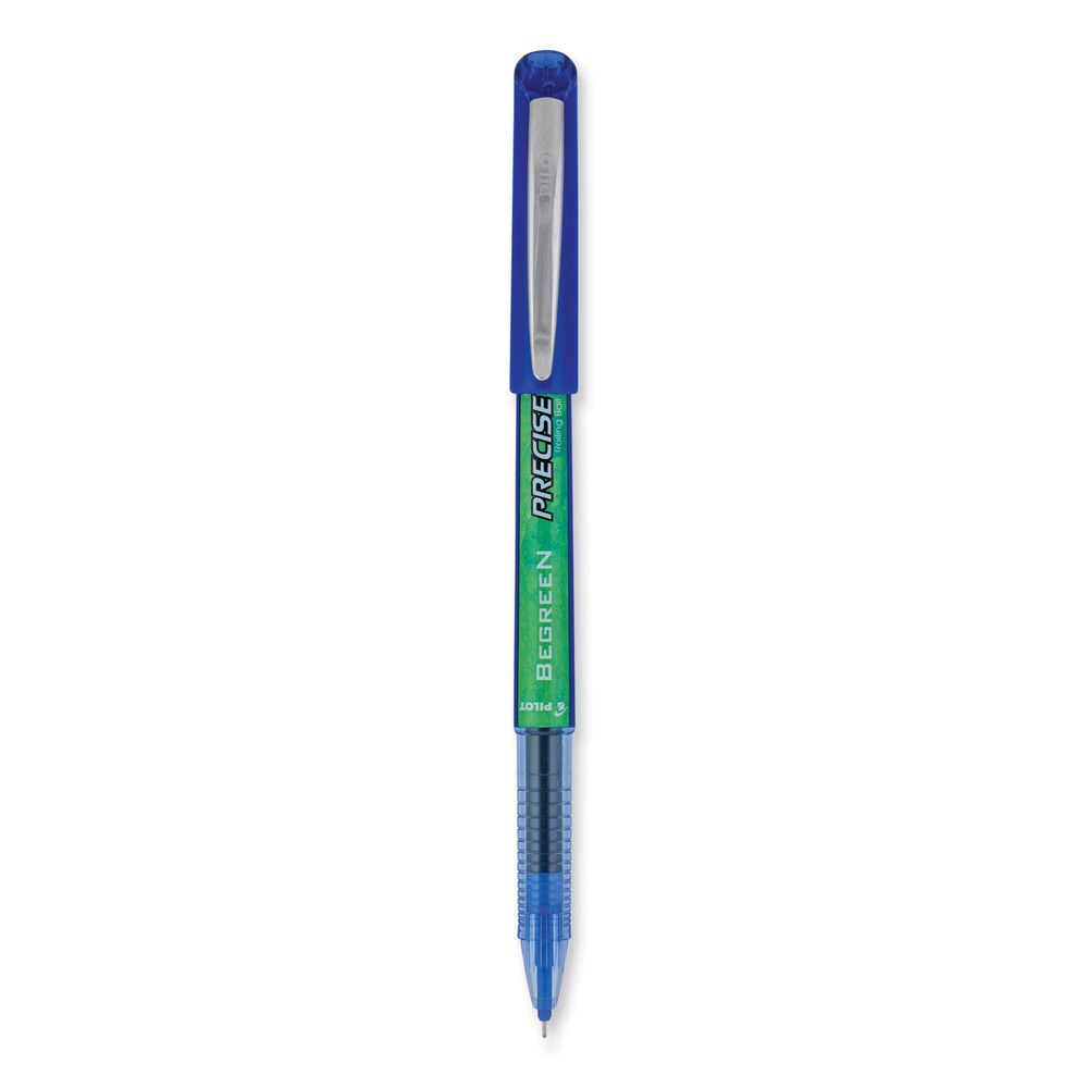 Pilot 0.5 mm Extra-Fine Precise V5 BeGreen Stick Roller Ball Pen - Blue Ink, Blue Barrel (1-Dozen)