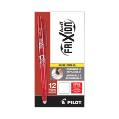 Pilot 0.7 mm Fine FriXion Ball Erasable Stick Gel Pen - Red Ink, Red Barrel (1-Dozen)