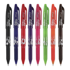 Pilot FriXion Ball Erasable Fine 0.7 mm Gel Pen - Assorted Ink and Barrel Colors (8/Pack)