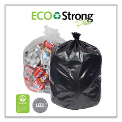 Pitt Plastics Eco Strong Plus 40 in. x 46 in. 14 mic 40 Gallon Can Liners - Natural (250/Carton)