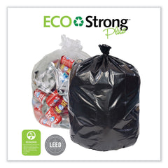 Pitt Plastics Eco Strong Plus 40 in. x 46 in. 16 mic 40 Gallon Can Liners - Natural (250/Carton)