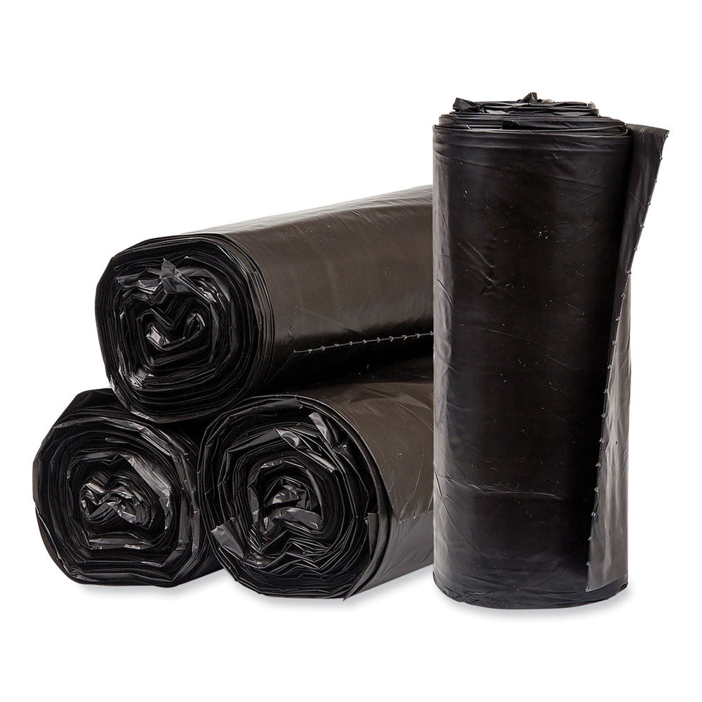 Pitt Plastics Eco Strong Plus 33 in. x 39 in. 1 mil 33 Gallon Can Liners - Black (150/Carton)