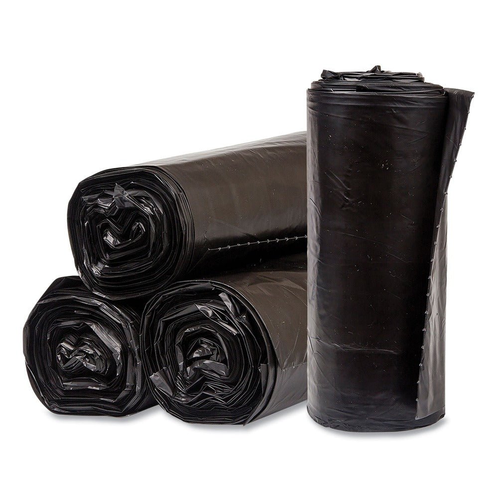 Pitt Plastics 38 in. x 58 in. 1.35 mil 60 gal. Eco Strong Plus Can Liners - Black (100/Carton)