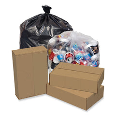 Pitt Plastics 38 in. x 58 in. 1.35 mil 60 gal. Eco Strong Plus Can Liners - Black (100/Carton)