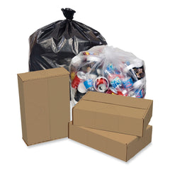 Pitt Plastics 40 in. x 46 in. 1.7 mil 40 gal. Eco Strong Plus Can Liners - Black (100/Carton)