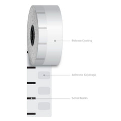 PM Company ICX90230205 1.57 in. x 375 ft. Sticky Media - White (12 Rolls/Carton)