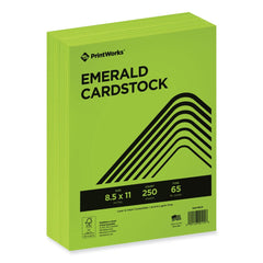 PrintWorks Professional 8.5 in. x 11 in. 65 lbs. Text Weight Color Cardstock - Emerald Green (1-Ream)