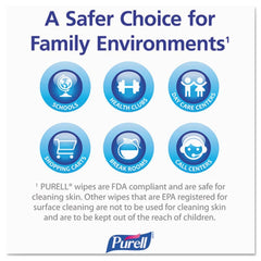 PURELL 9111-12 5.78 in. x 7 in. Premoistened Hand Sanitizing Wipes - Fresh Citrus, White (12/Carton)