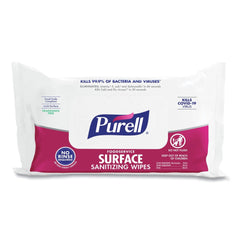 PURELL 9371-12 7.4 in. x 9 in. 1-Ply Foodservice Surface Sanitizing Wipes - Fragrance-Free/White (12/Carton)