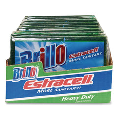 Brillo Estracell 4.9 in. x 2.9 in. Heavy-Duty Scrub Sponge - Yellow/Green (12/Carton)