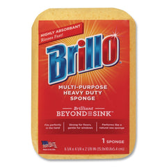 Brillo 4.25 in. x 6.25 in. Multi-Purpose Sponge - Yellow (6/Carton)