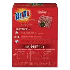 Brillo 2.5 in. x 3 in. Steel Wool Soap Pads - Gray/Pink (12/Carton)