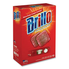 Brillo 2.5 in. x 3 in. Steel Wool Soap Pads - Gray/Pink (12/Carton)