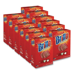 Brillo 2.5 in. x 3 in. Steel Wool Soap Pads - Gray/Pink (12/Carton)