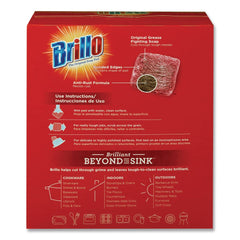 Brillo 23318 2.5 in. x 3 in. Steel Wool Soap Pads - Gray/Pink (12/Carton)