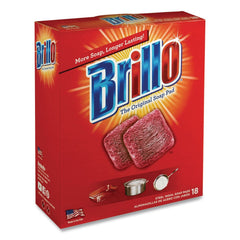 Brillo 23318 2.5 in. x 3 in. Steel Wool Soap Pads - Gray/Pink (12/Carton)
