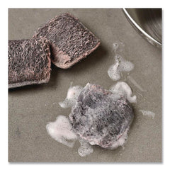 Brillo 3 in. x 3 in. Steel Wool Soap Pads - Gray/Pink (12/Carton)