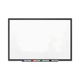 Quartet 72 in. x 48 in. Classic Series Porcelain Magnetic Dry Erase Board - White Surface, Black Aluminum Frame