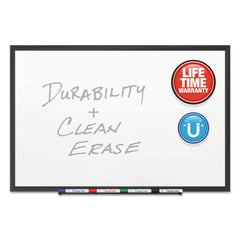 Quartet 72 in. x 48 in. Classic Series Porcelain Magnetic Dry Erase Board - White Surface, Black Aluminum Frame