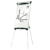 Quartet 27 in. x 39 in. Euro Magnetic Presentation Easel - White Surface, Satin Aluminum Frame