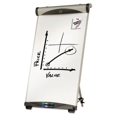 Quartet 27 in. x 39 in. Euro Magnetic Presentation Easel - White Surface, Satin Aluminum Frame