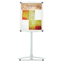 Quartet 18 in. x 24 in. Frame, 54 in. High Improv Lobby Clip-Frame Pedestal Sign - Aluminum