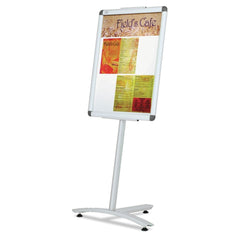 Quartet 18 in. x 24 in. Frame, 54 in. High Improv Lobby Clip-Frame Pedestal Sign - Aluminum