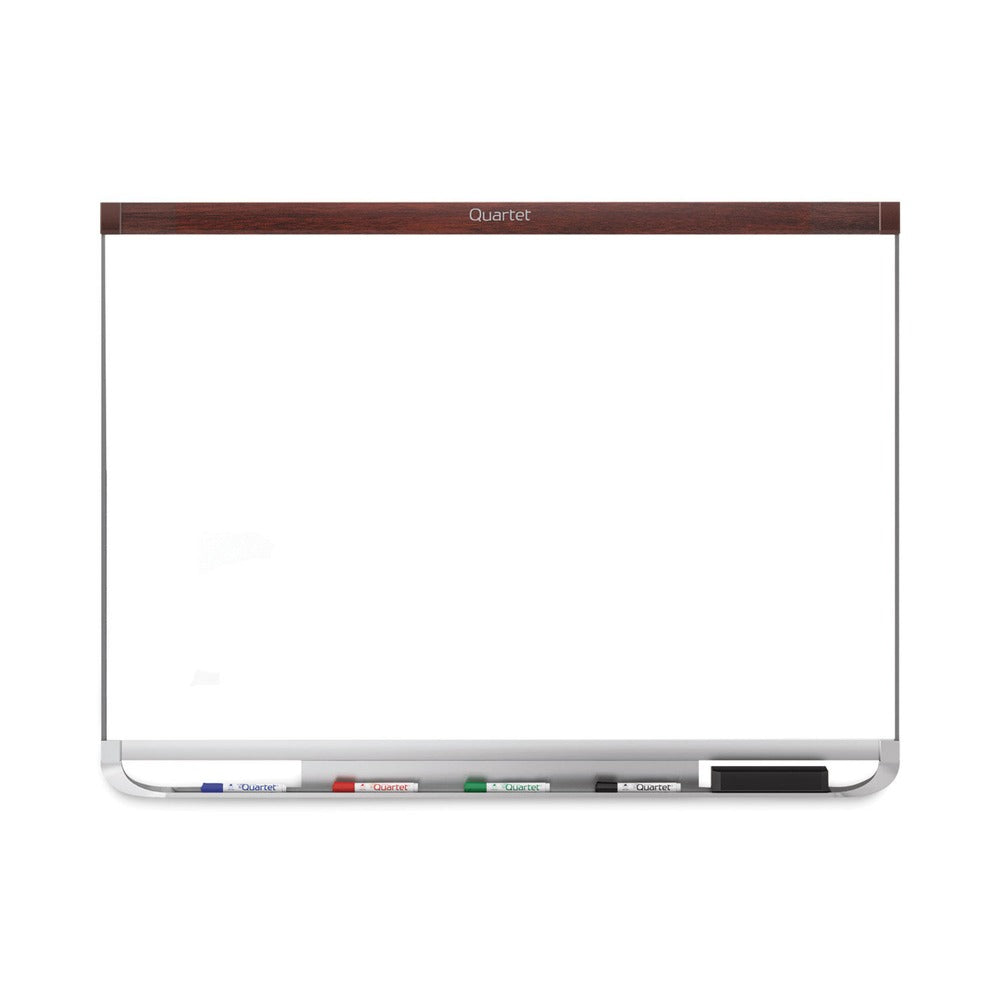 Quartet Prestige 2 Duramax 48 in. x 36 in. Magnetic Porcelain Whiteboard - Mahogany