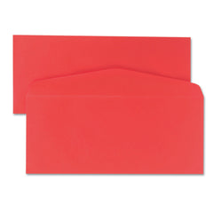 Quality Park 4.13 in. x 9.5 in. #10, Commercial Flap, Gummed Closure, Colored Envelope - Red (25/Pack)