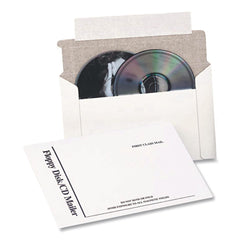 Quality Park 8.5 in. x 6 in. Square Flap Redi-Strip Closure Disk/CD Foam-Lined Mailers - White (25/Box)