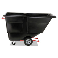 Rubbermaid Commercial Rotomolded Plastic Rectangular 850 lbs. Capacity Tilt Truck - Black