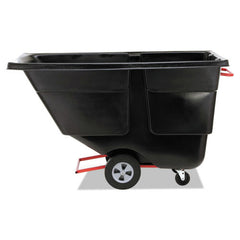 Rubbermaid Commercial Rotomolded Plastic Rectangular 850 lbs. Capacity Tilt Truck - Black