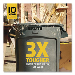 Rubbermaid Commercial Brute 55 Gallon Resin Container - Black (3/Carton)