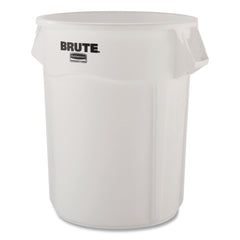Rubbermaid Commercial BRUTE 44 Gallon Vented Round Resin Container - White (4/Carton)