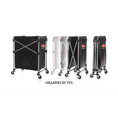 Rubbermaid Commercial 4.98 cu ft. 20.33 in. x 24.1 in. x 34 in. Collapsible X-Cart - Black/Silver