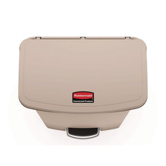 Rubbermaid Commercial 1883460 Streamline 18-Gallon Resin Front Step Style Step-On Container - Beige