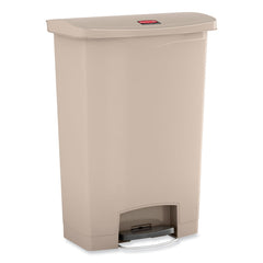 Rubbermaid Commercial Streamline 24-Gallon Resin Front Step Style Step-On Container - Beige