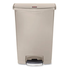 Rubbermaid Commercial Streamline 24-Gallon Resin Front Step Style Step-On Container - Beige
