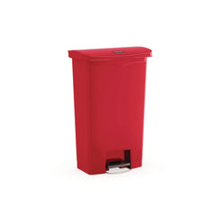 Rubbermaid Commercial Streamline 8-Gallon Front Step Style Resin Step-On Container - Red