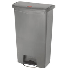 Rubbermaid Commercial Streamline 18-Gallon Front Step Style Resin Step-On Container - Gray