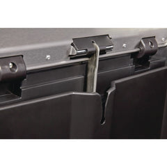 Rubbermaid Commercial Slim Jim 24-Gallon Front Step Style Stainless Steel Step-On Container - Black