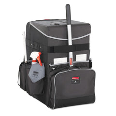 Rubbermaid Commercial Executive 14.25 in. x 16.5 in. x 25 in. 16-Compartment Quick Cart - Dark Gray