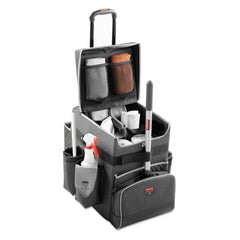 Rubbermaid Commercial Executive 14.25 in. x 16.5 in. x 25 in. 16-Compartment Quick Cart - Dark Gray
