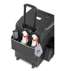 Rubbermaid Commercial Executive 14.25 in. x 16.5 in. x 25 in. 16-Compartment Quick Cart - Dark Gray