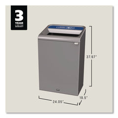 Rubbermaid Commercial 33 Gallon Configure 1 Stream Mixed Recycling Waste Receptacle - Gray
