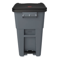Rubbermaid Commercial 50 Gallon Brute Step-On Rollouts - Metal/Plastic, Gray