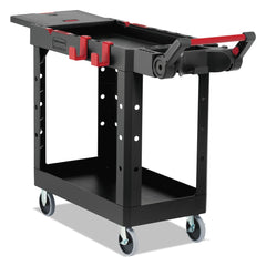 Rubbermaid Commercial Heavy Duty 17.8 in. x 46.2 in. x 36 in. Adaptable Utility Cart - Small, Black