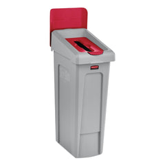 Rubbermaid Commercial Slim Jim 16.5 in. x 8 in. x 0.5 in. Paper Recycling Top - Red